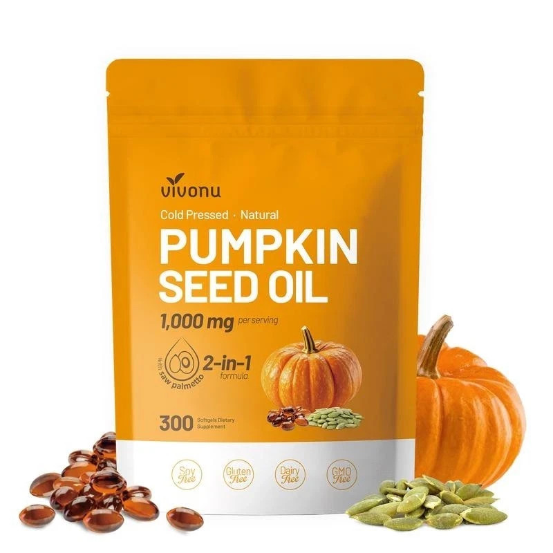 Organic Pumpkin Seed Oil Saw Palmetto Softgel 1000mg High Potency Formula