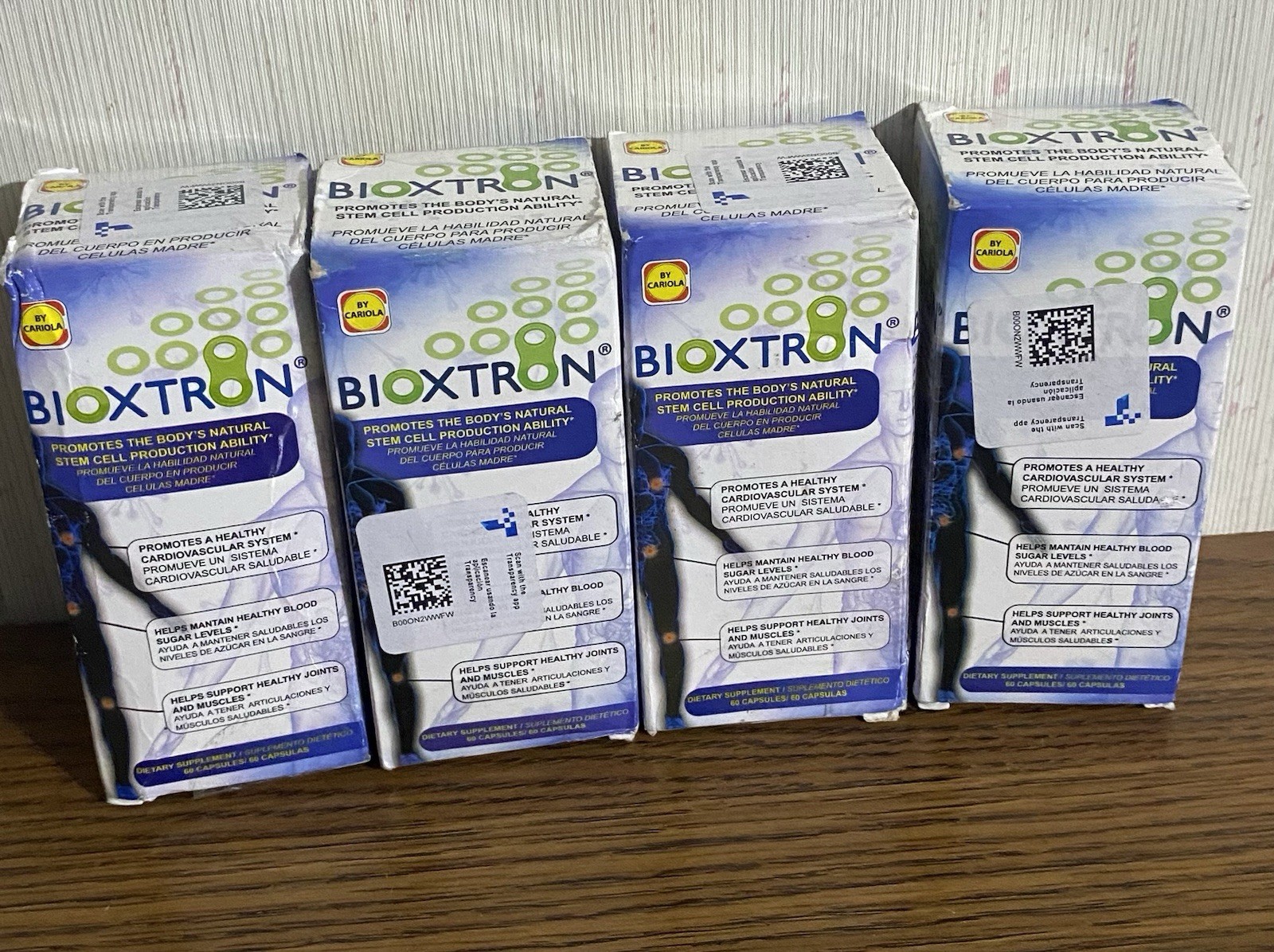 4Btls Bioxtron Natural Cell Support Supplement Joint Muscle Immune. 60 Caps.each
