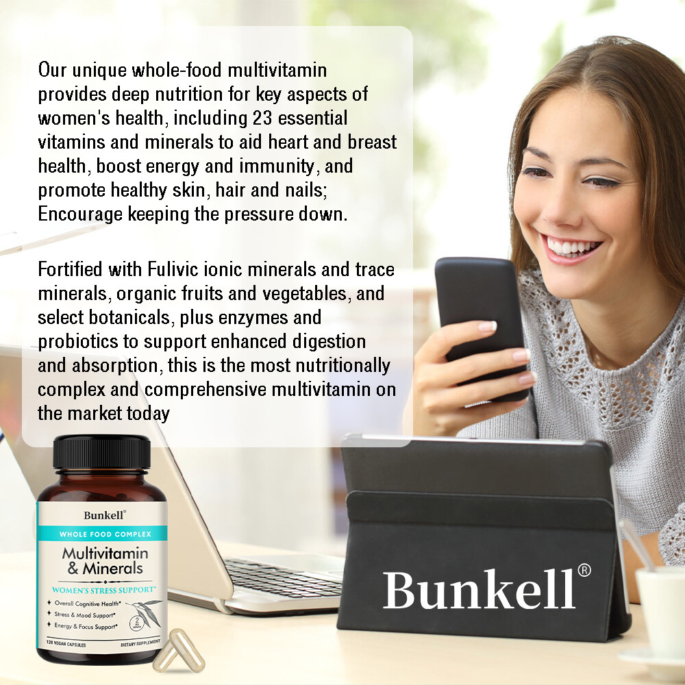 Multivitamin & Mineral 120 Capsules – Relieves stress, supports energy and focus