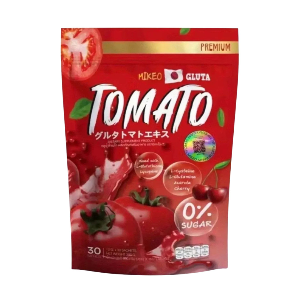 MIKEO Tomato Gluta Tomato Powder Drink Mix 30 Sachets 0 Sugar Thailand
