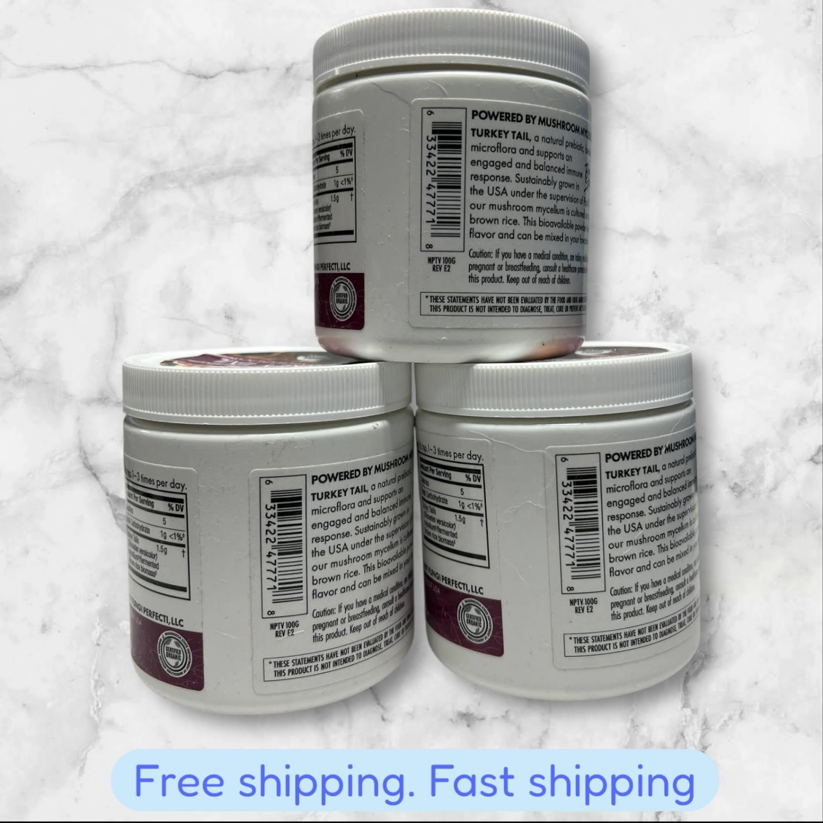 FOR 3 Host Defense Turkey Tail Powder 100g Organic Immune Support Fungi Each NEW