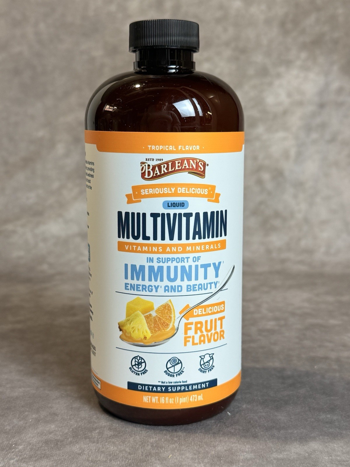 Barlean’s Liquid Multivitamin Fruit Flavor 16 fl oz Gluten Free Sugar Free