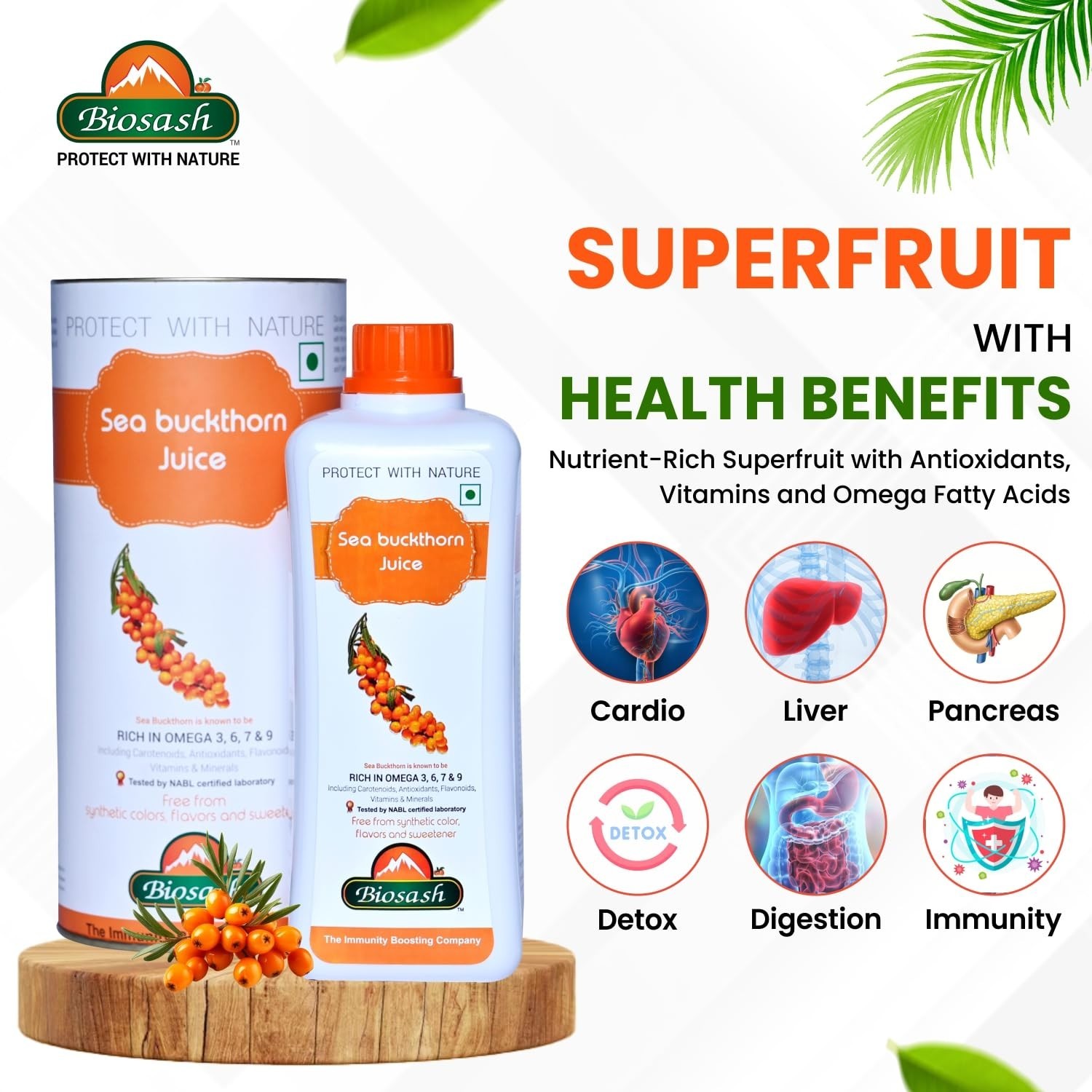 Biosash Himalayan Sea Buckthorn Pulp Concentrate 250ml free shipping