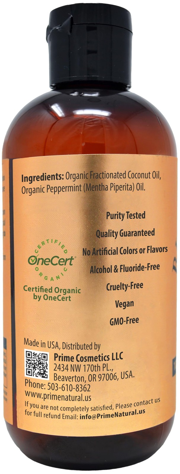 PRIME NATURAL Oil Pulling with Organic Coconut & 8 Fl Oz (Pack of 1)
