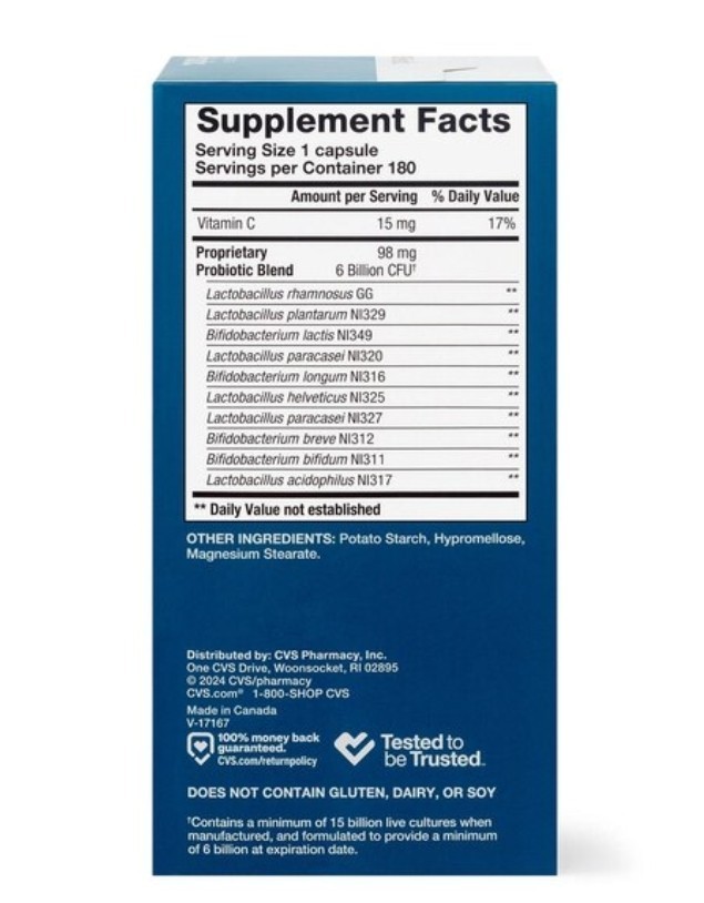 CVS Health Probiotic – Senior Wellness, 180 Capsules (6 Month Supply) Exp 5/2027