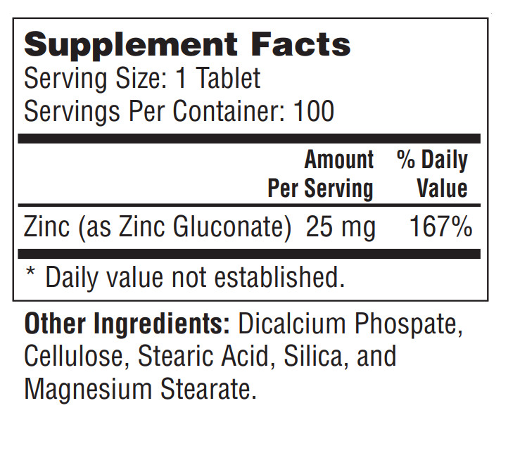 Pharmekal® Zinc (as Zinc Gluconate) 25 mg, 100 Mini EASY to Swallow Tablets