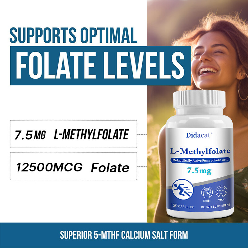 L-Methyl Folate Capsules 7.5 Mg Brain and Mood Support