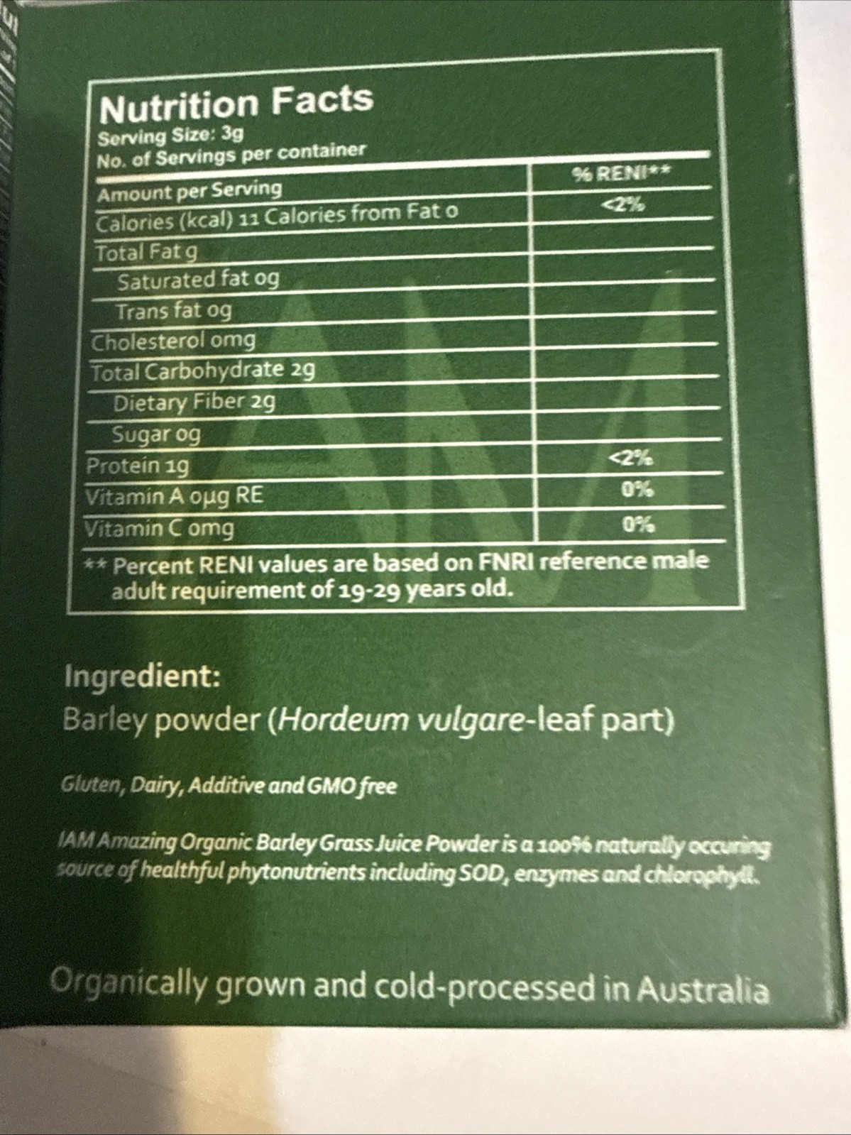 2 IAM Amazing Pure Organic Barley Powdered Drink Mix Australia/US SELLER Read!