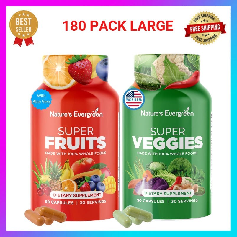 2 Pack Fruits and Veggies Blend Supplement Balance of Daily Fruits & Vegetables