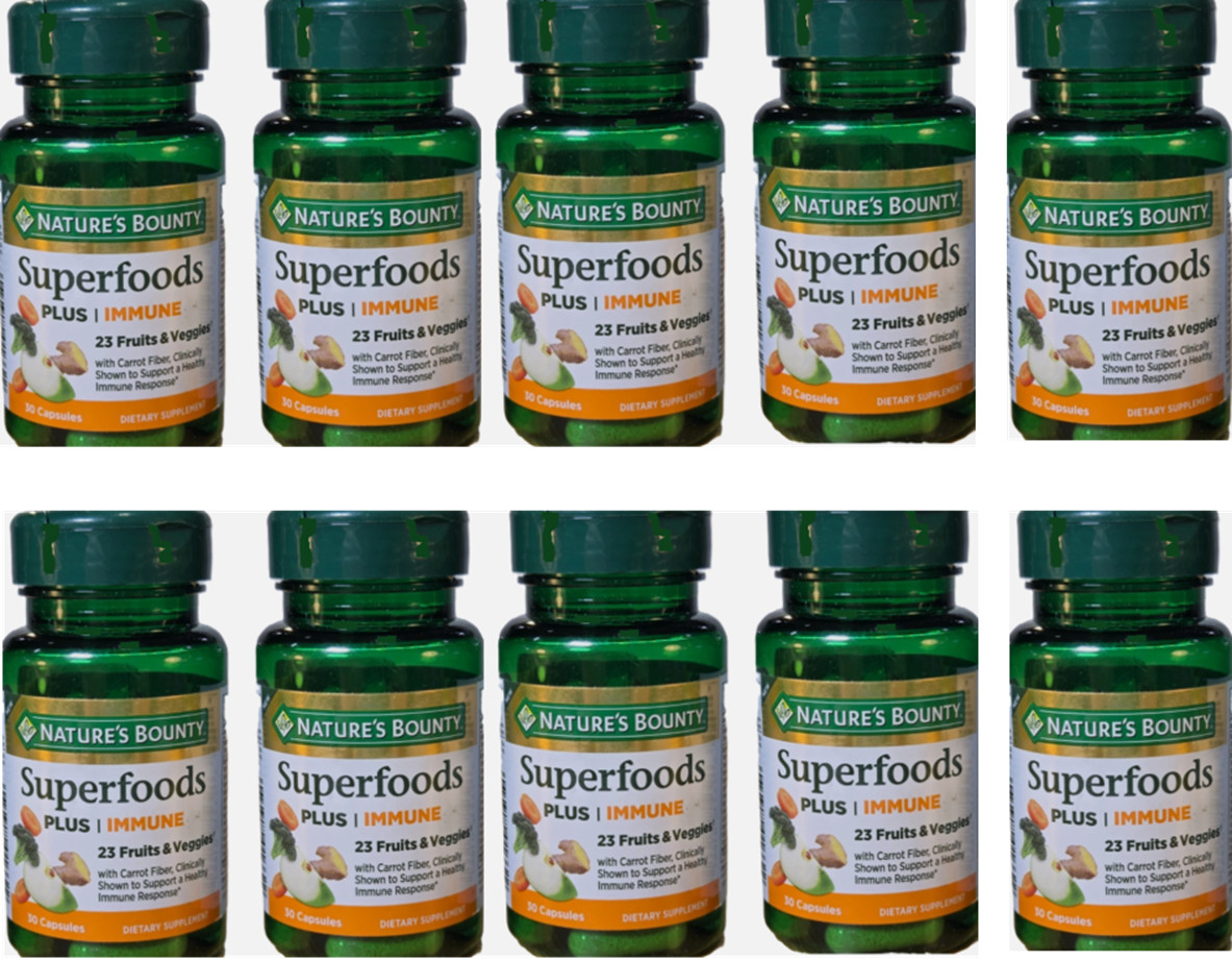 Nature’s Bounty Super Foods Plus Immune 23 Fruits & Veggies 30ct EACH 10PK 12/26