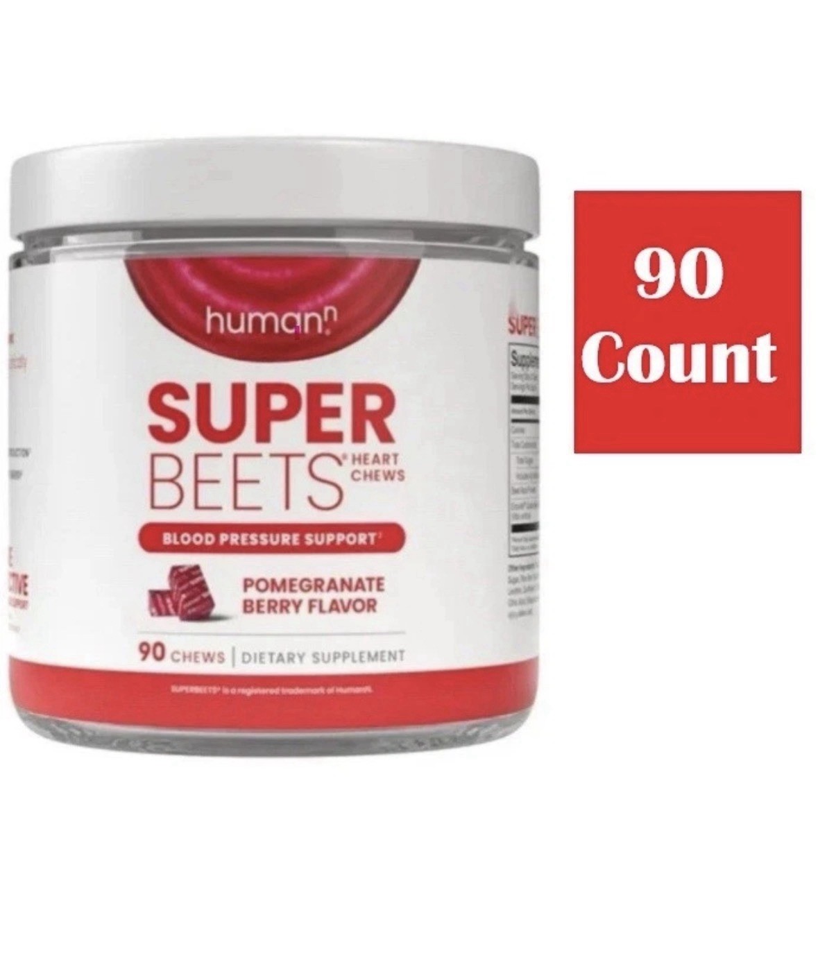 HumanN SuperBeets Heart Chews Pomegranate Berry 90 Count Exp 9/2026