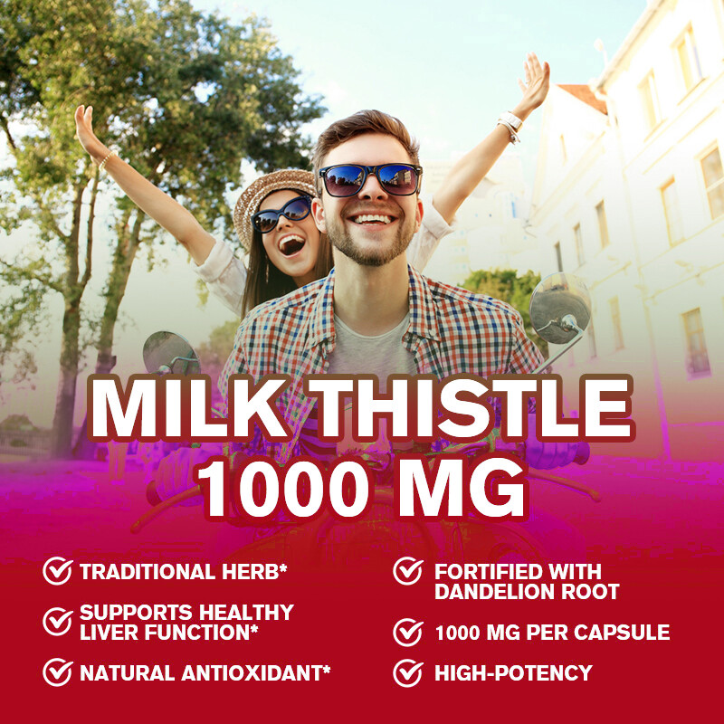 Organic Milk Thistle Capsules Liver Cleansing Detox Repairing Formula Pills Cap