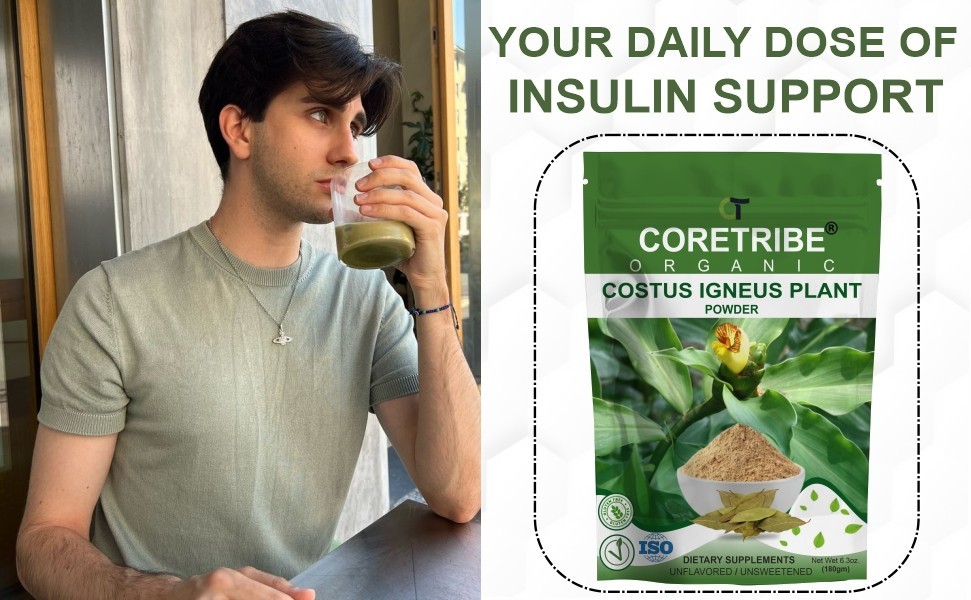CoreTribe Costus Igneus Powder 180g Insulin Plant Leaf Pure Vegan