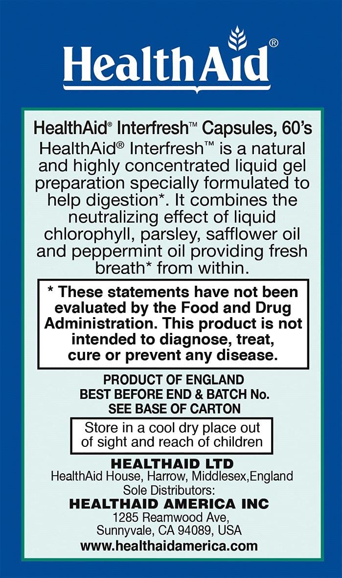Interfresh, 60 Soft Gel Capsules, Twice Daily, Fights Bad Breath and Aids in …