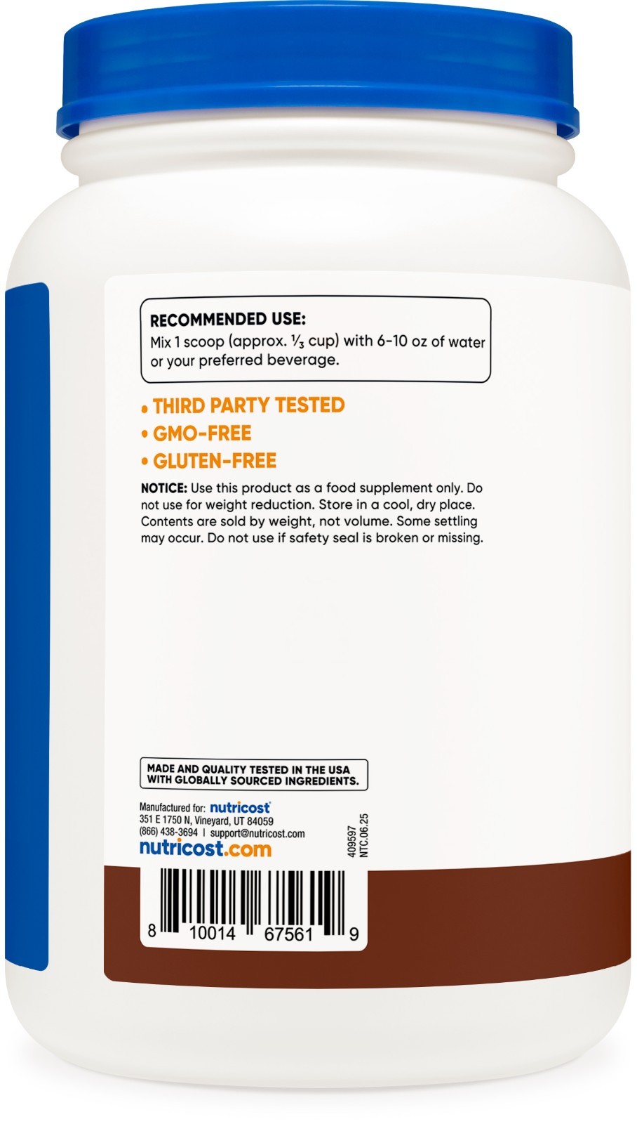 Nutricost Grass-Fed Whey Protein Isolate (Chocolate) 2LBS – Non-GMO, Gluten Free