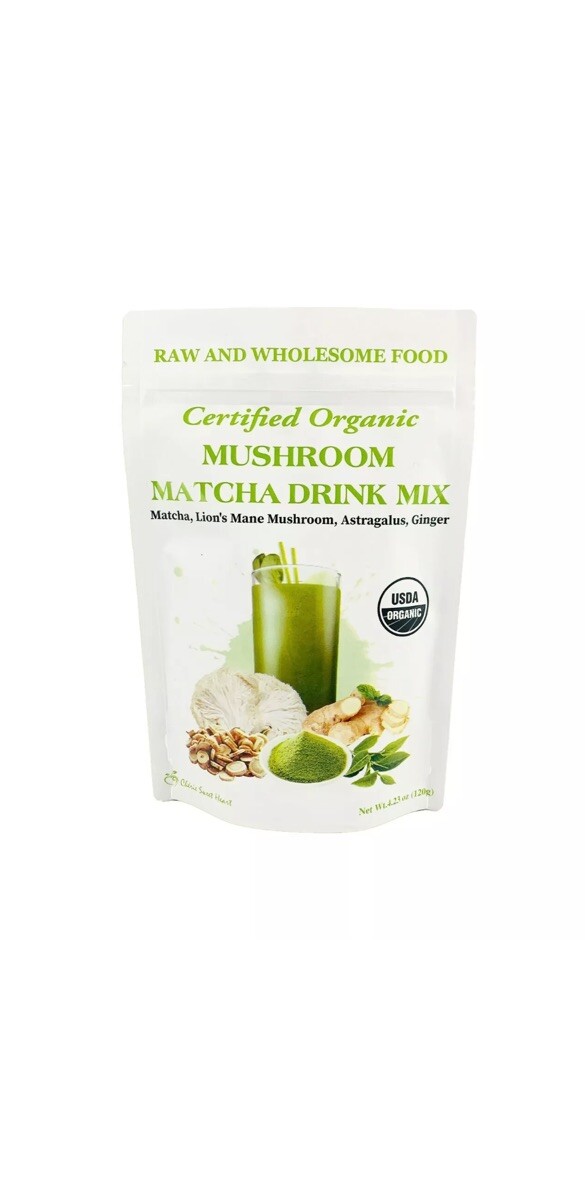 Cherie Sweet Heart Organic Mushroom Matcha Drink Mix Powder 4.23oz 40 Servings