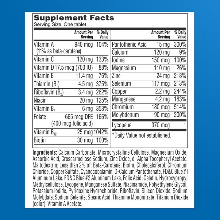 One A Day Men’s 50+ Multivitamin Tablets 100 Count Immune Health Support
