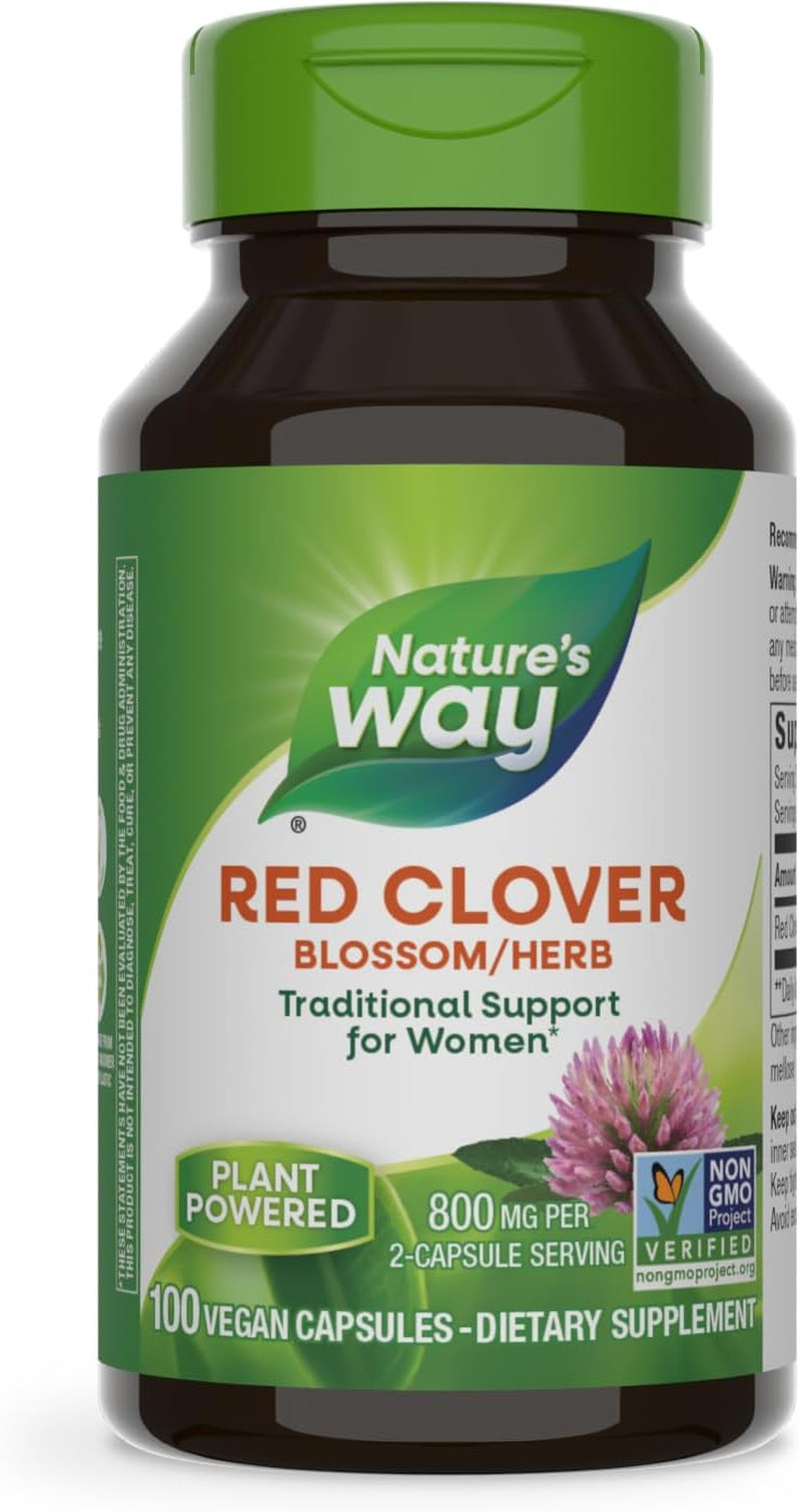 Nature’s Way Red Clover Blossom Herb, Women’s Health Support, 100 Vegan Capsules