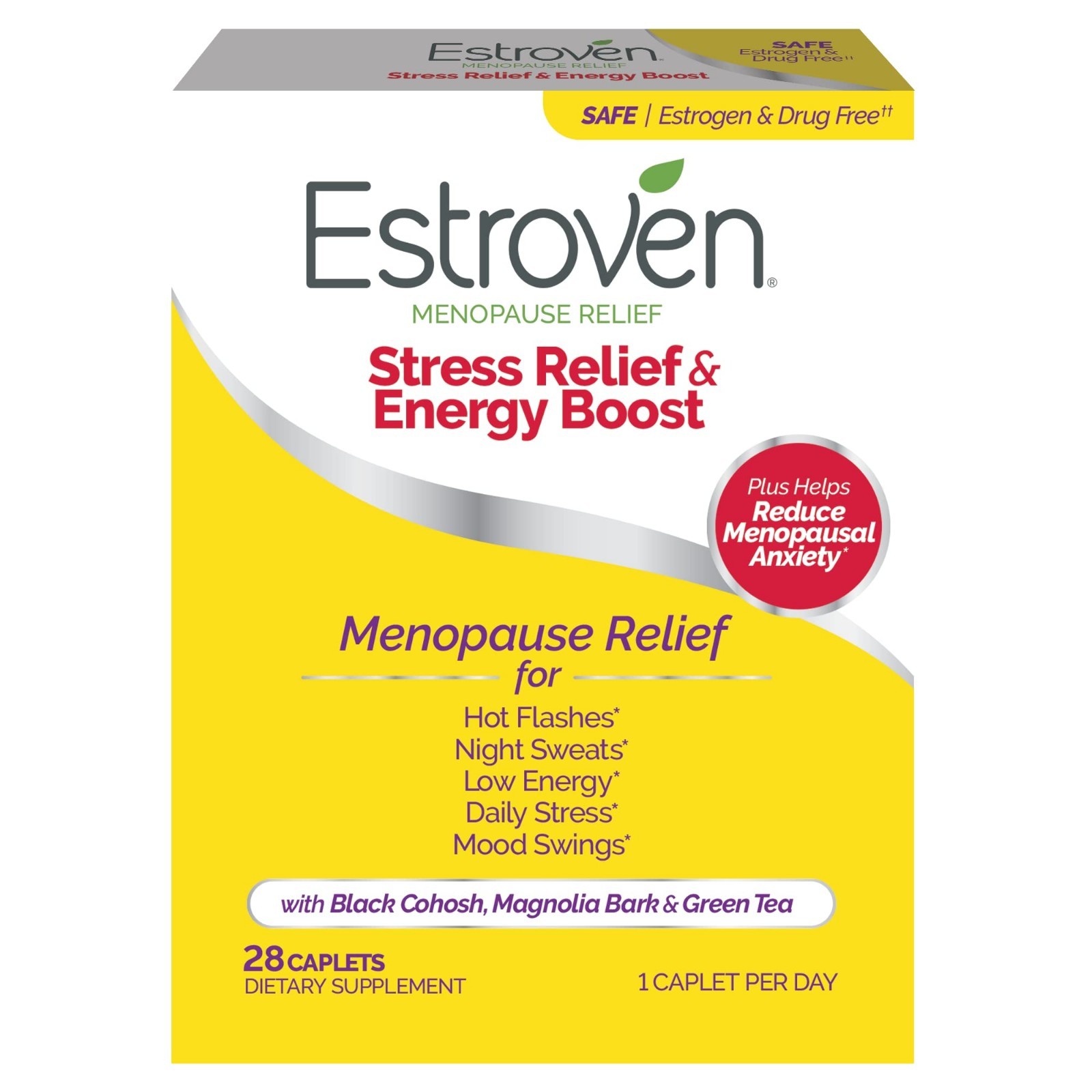 Menopause Relief Supplement – Stress & Energy Boost, Night Sweats & Hot Flashes,