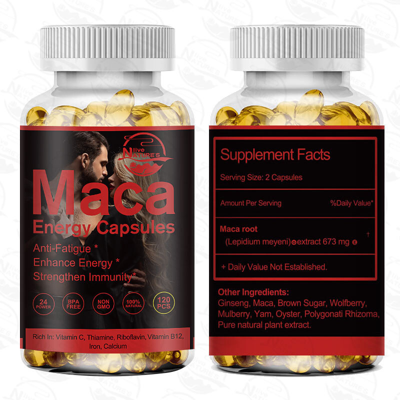 Organic Maca Root Capsules | 360 Pills | Peruvian Maca Extract for Men & Women