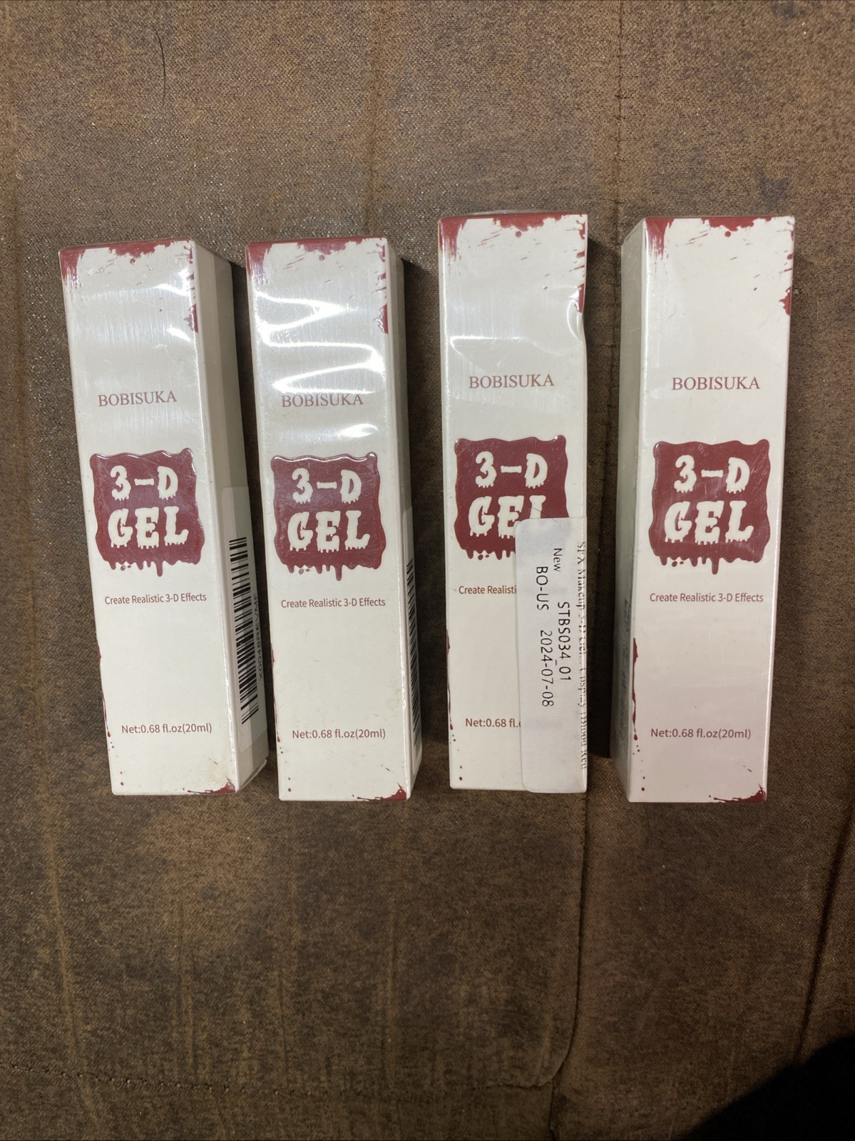 Bobisuka Blood Red 3-D Gel For SFX Effects .68oz 4 Pack Brand New