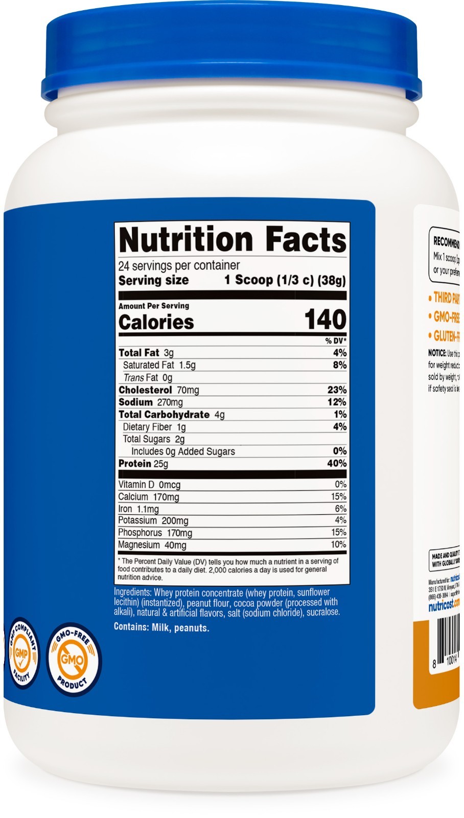 Nutricost Whey Protein Concentrate (Chocolate Peanut Butter) 2LBS – Gluten Free