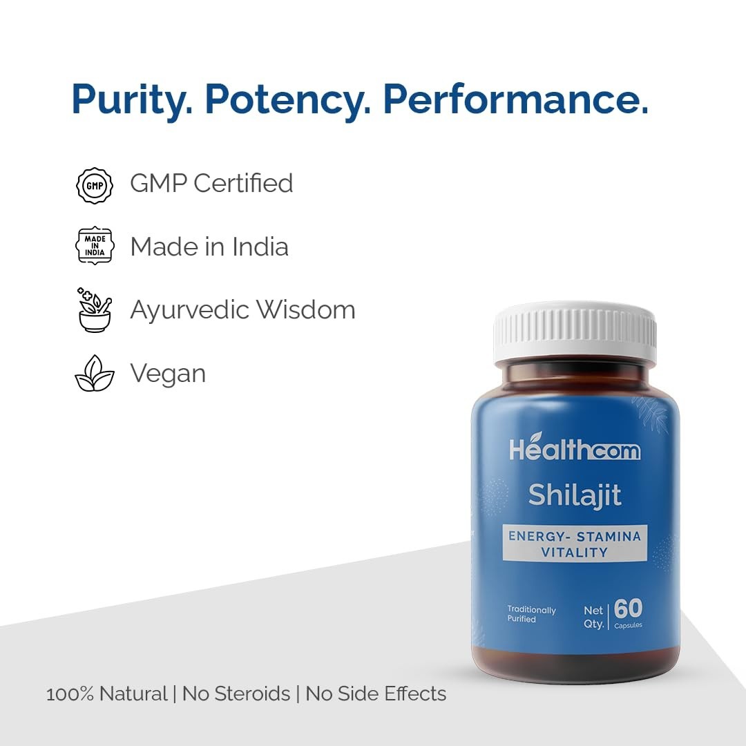 Healthcom Shelajit Extract 60 capsule Booster for Enhanced Energy – Stamina