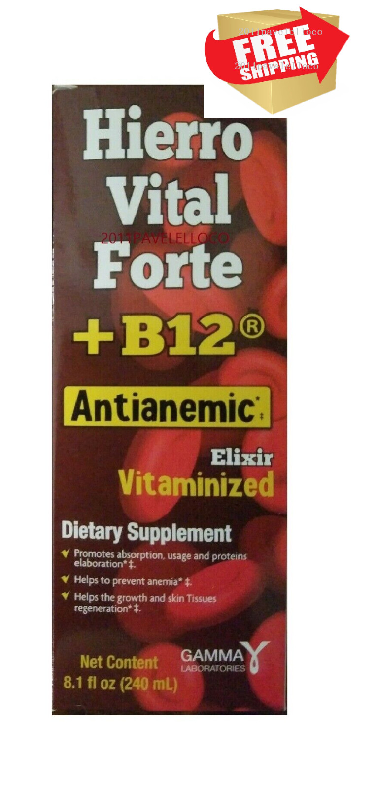 Hierro Vital Forte Prevents Anemia B12 Dietary Supplement. Multivitamin Complex.