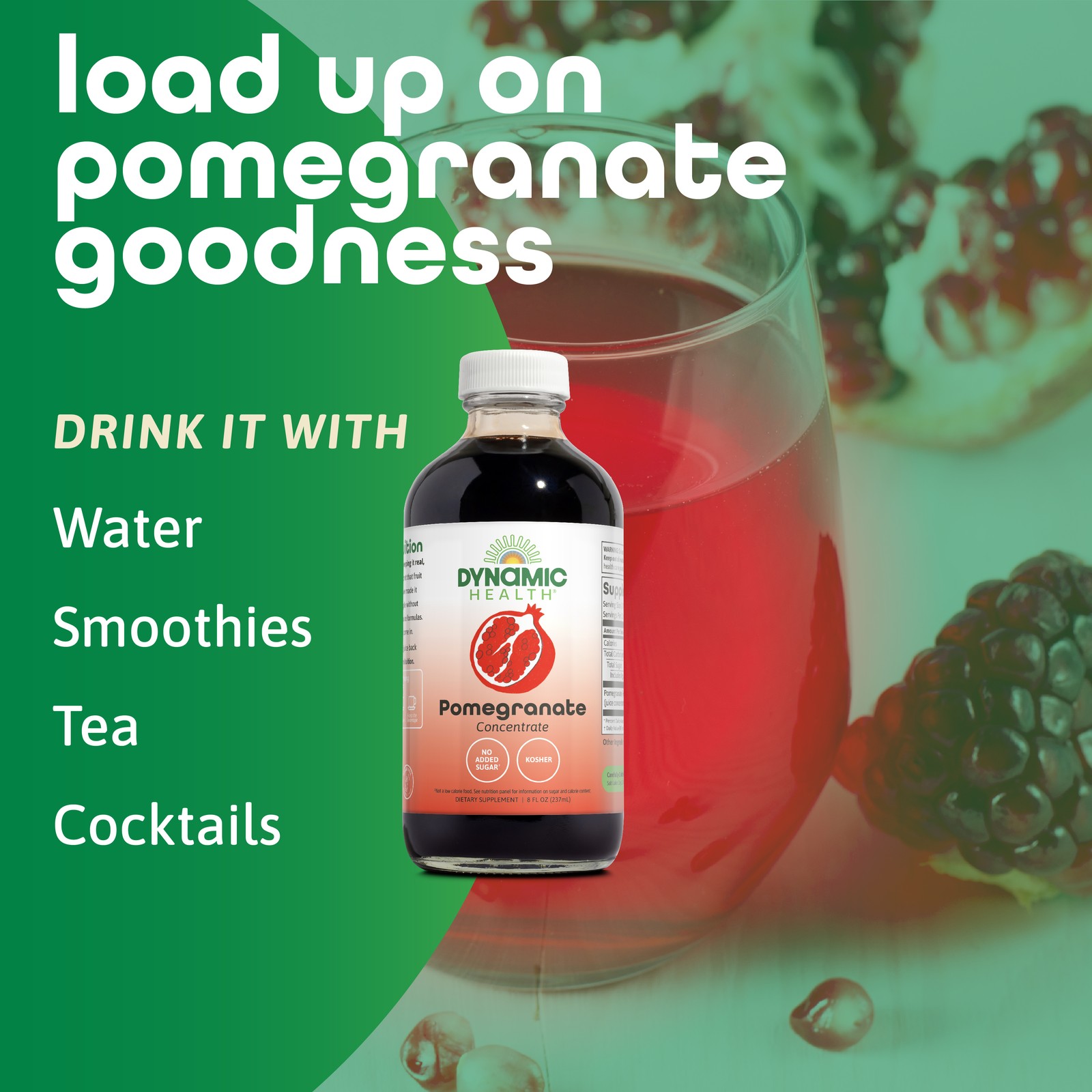 Dynamic Health Pure Pomegranate Unsweetened 100% Juice | 8oz