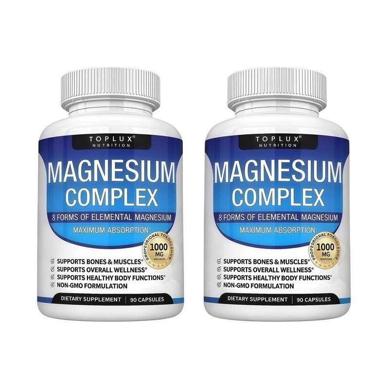 TopLux Magnesium Complex 1000mg, 7 Types ,Muscle & Bone for Sleep 90 Capsules