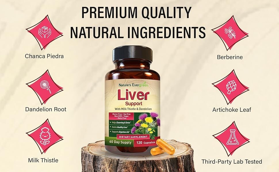 Liver Cleanse Detox & Repair | Herbal Liver Support Supplement w/ 20+ Liver H…