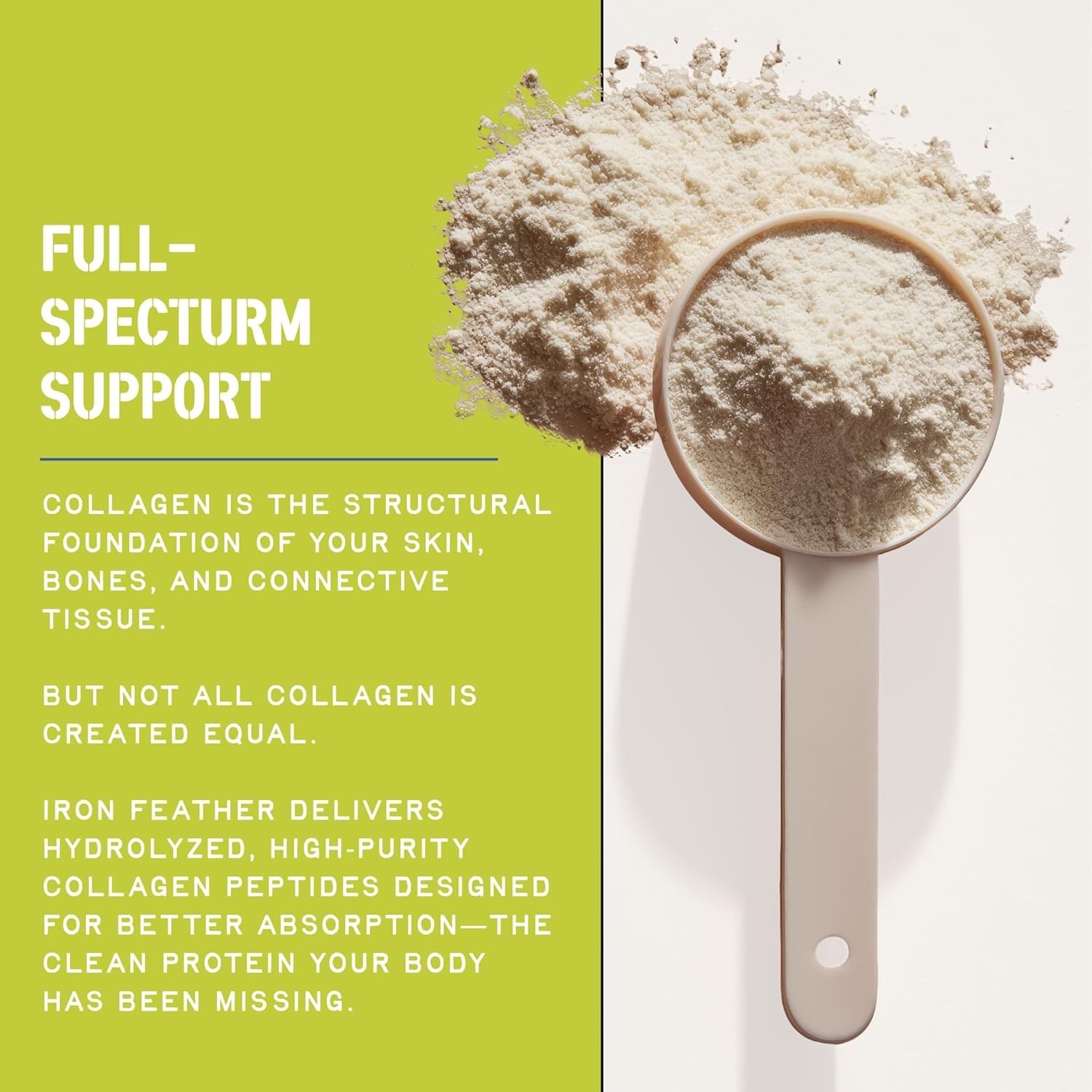 Cleanform Nutrition Iron Feather Collagen Powder – Unflavored – 7.37 oz
