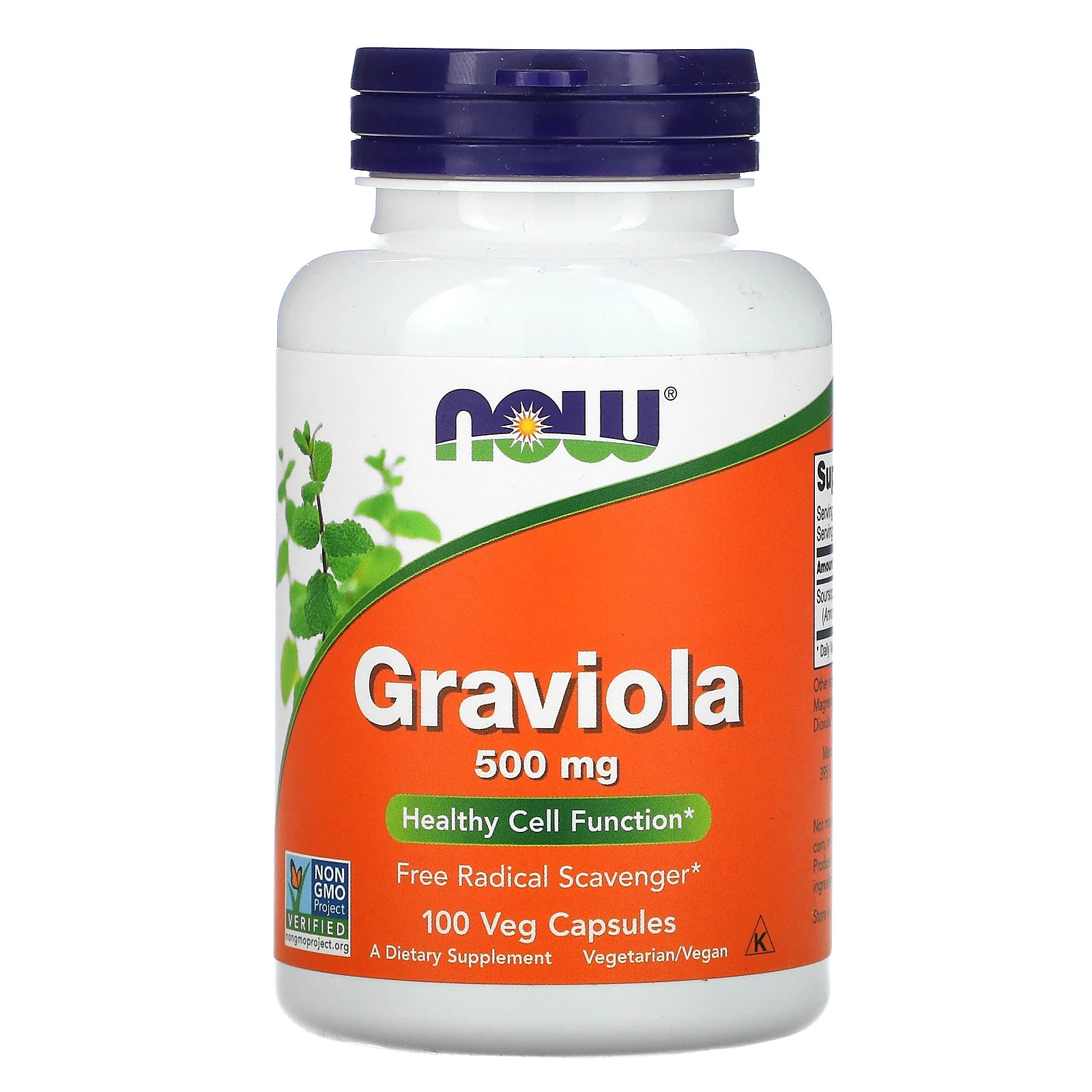 Now Foods Graviola 500 mg 100 Veg Capsules GMP Quality Assured