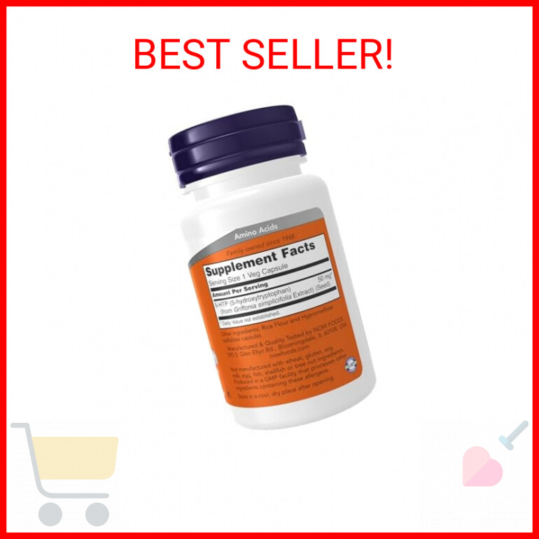 NOW Foods Supplements, 5-HTP (5-hydroxytryptophan) 50 mg, Neurotransmitter Suppo