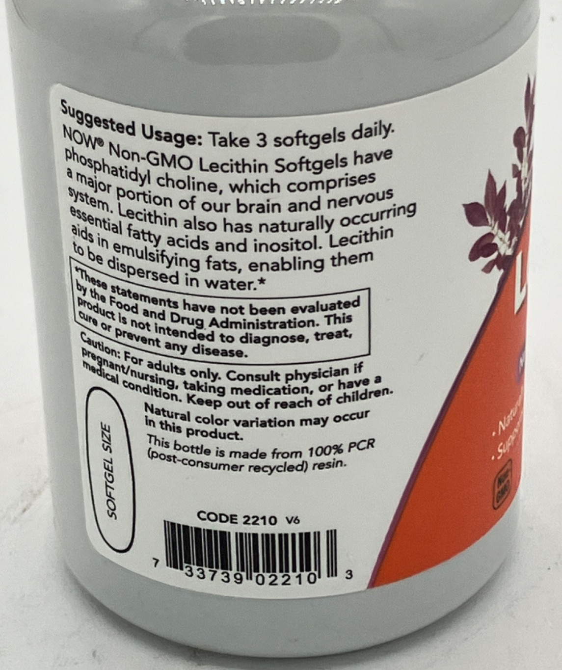 Now Foods Lecithin 100 Softgels 1200 Mg, Best By: 04/2028