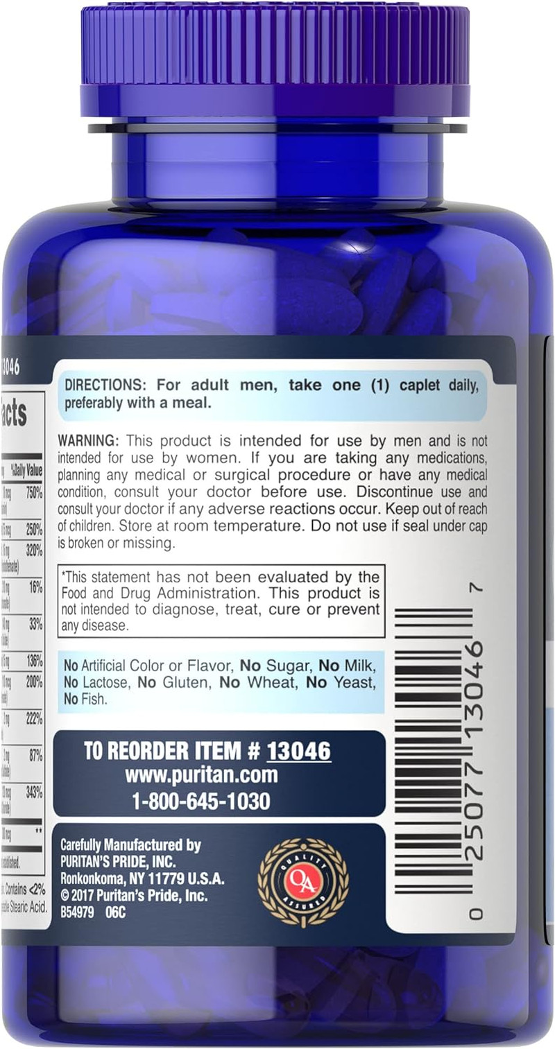 Puritans Pride One Daily Mens Multivitamin, Heart, Reproductive Health 100 count