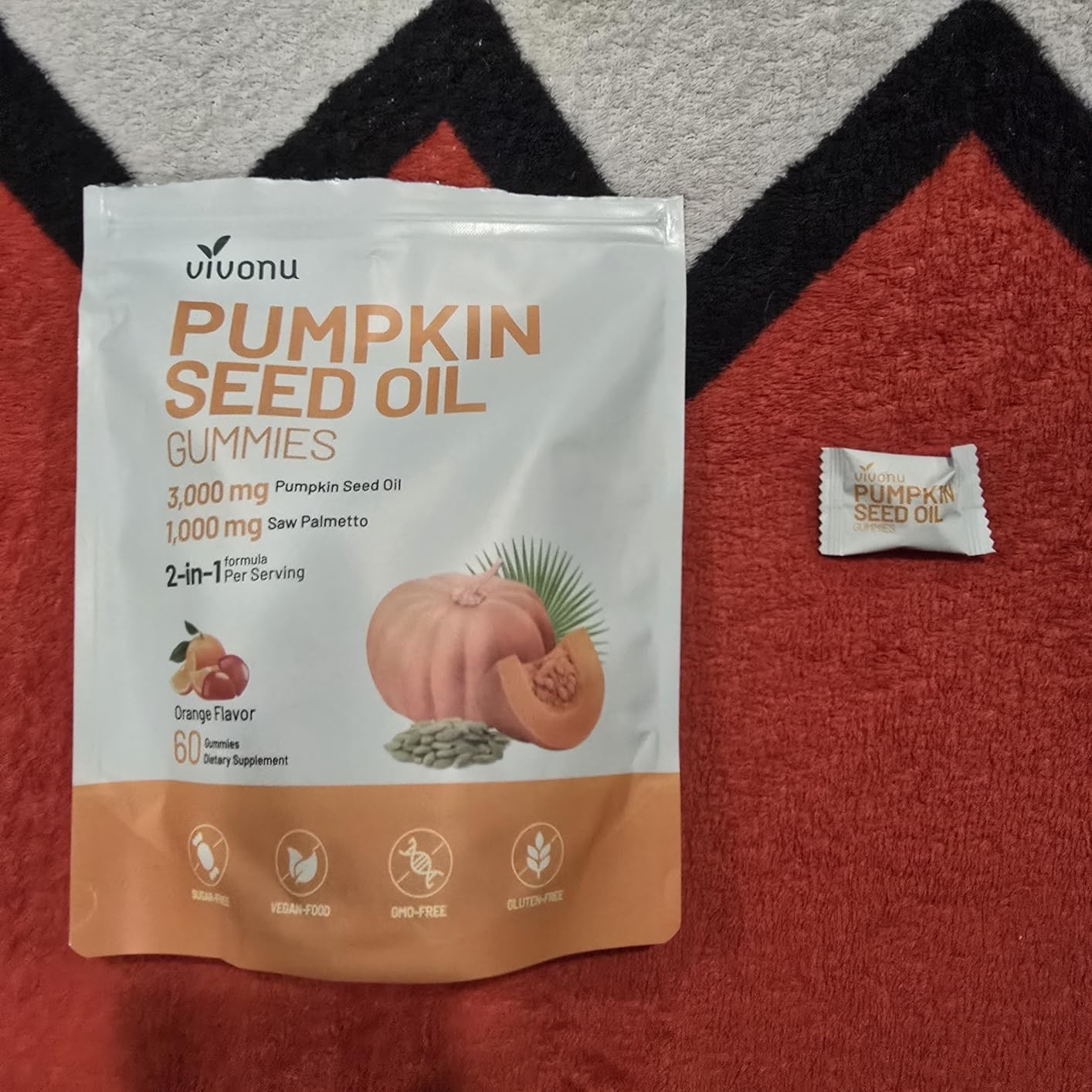 Pumpkin Seed Oil 3000mg with Saw Palmetto 1000mg 60-Gummies.NEW