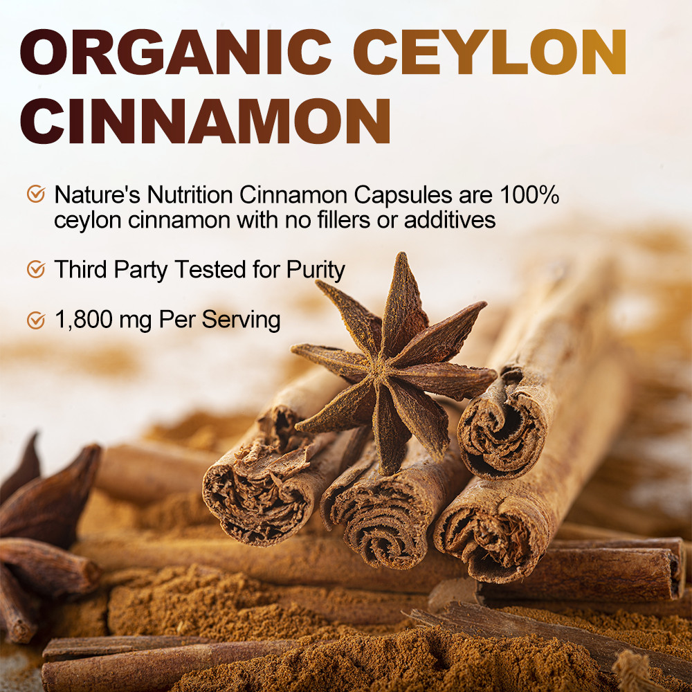 120 Ceylon Cinnamon Capsules 1800mg | Heart Health & Blood Sugar Support Non-GMO