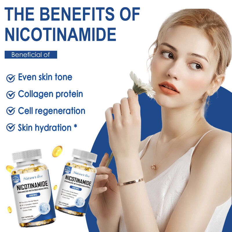 NATURE’S LIVE Nicotinamide Capsules with Promotes Healthy Skin Support Energy