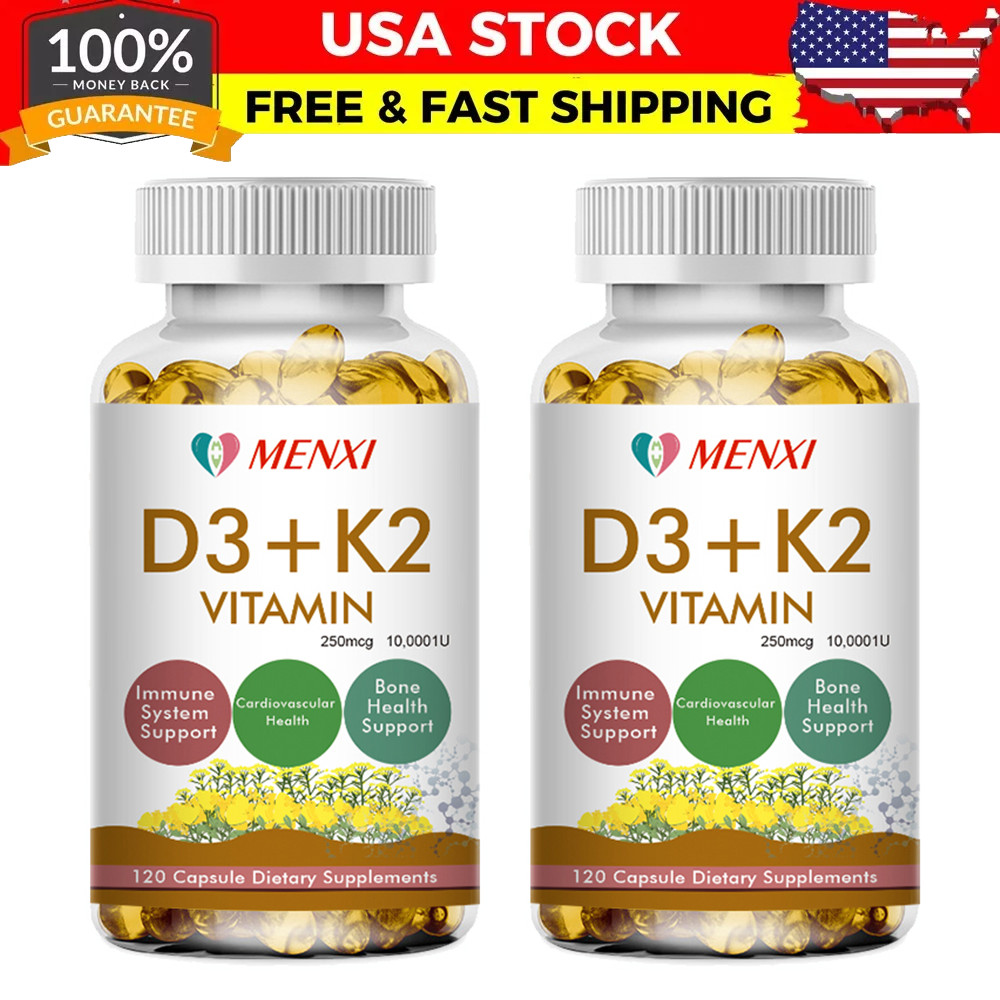 Vitamin D3 K2 – 10000iu of Vegan D3,250mcg of Vitamin K2 as MK7 – 240 Capsules