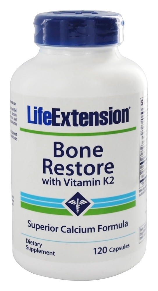 THREE PACK SUPER SALE Life Extension Bone Restore K2 120 caps OGREBUNNY