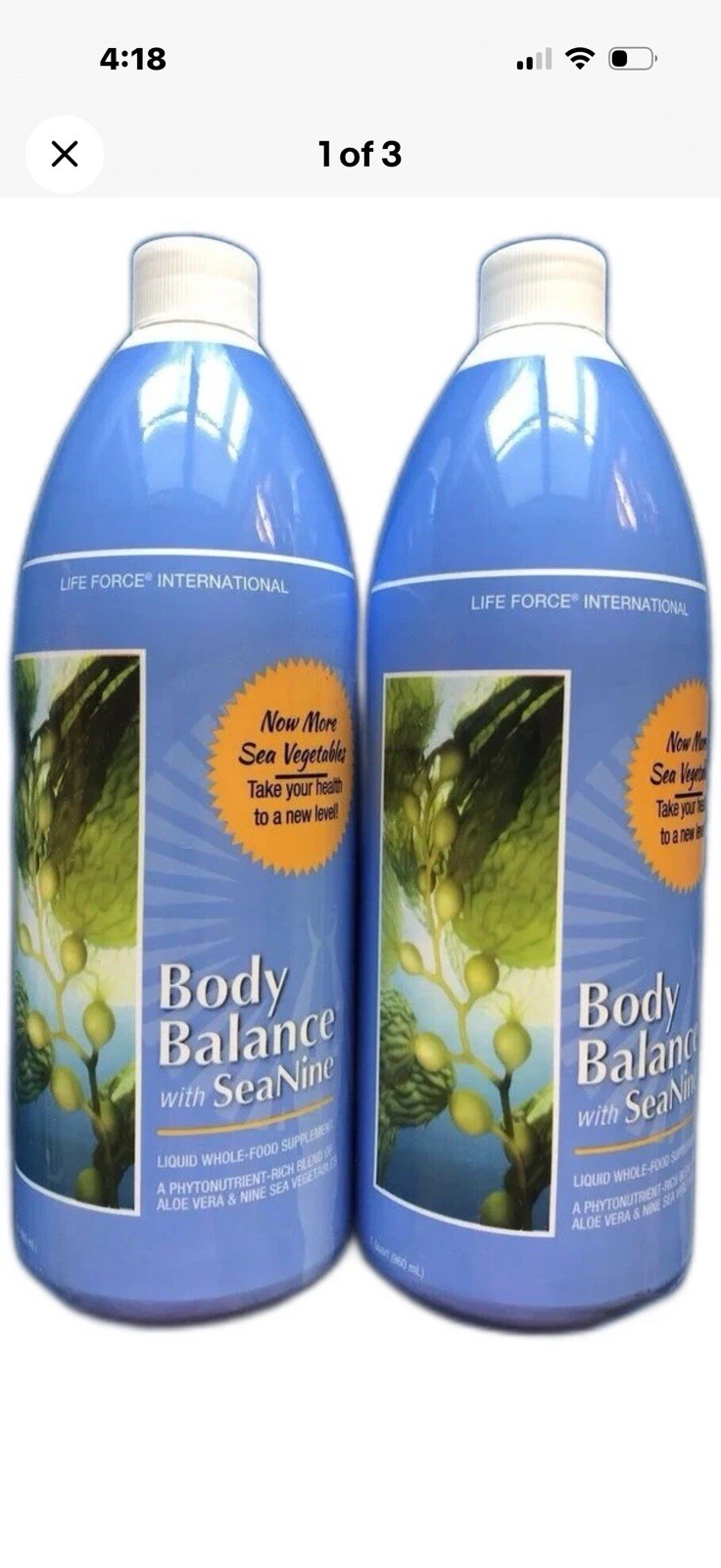 Body Balance Liquid Vitamins pack 64 fl oz Life Force Youngevity |
