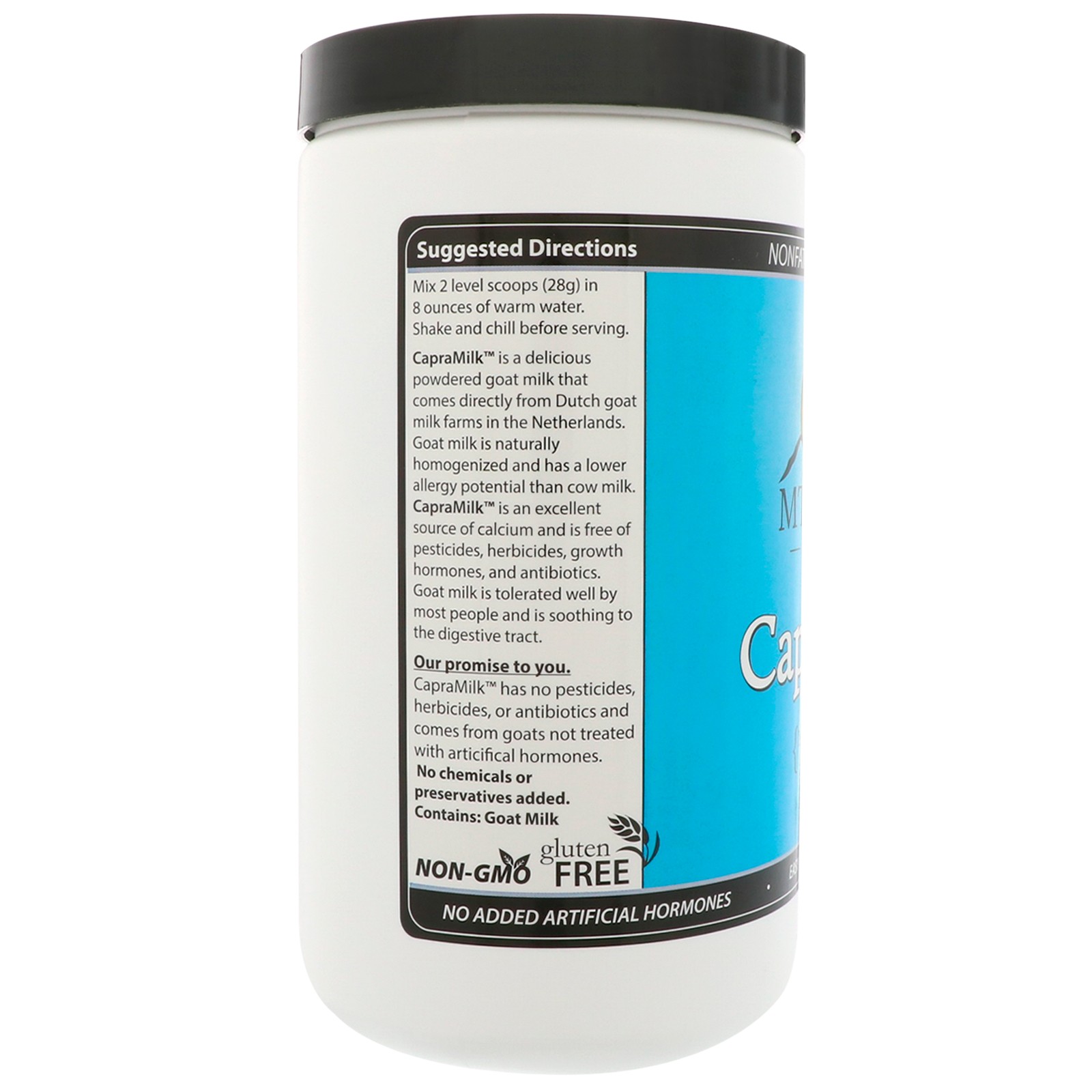 Mt Capra CapraMilk Non-Fat Goat Milk Powder 1 lb 453 g Antibiotic-Free,