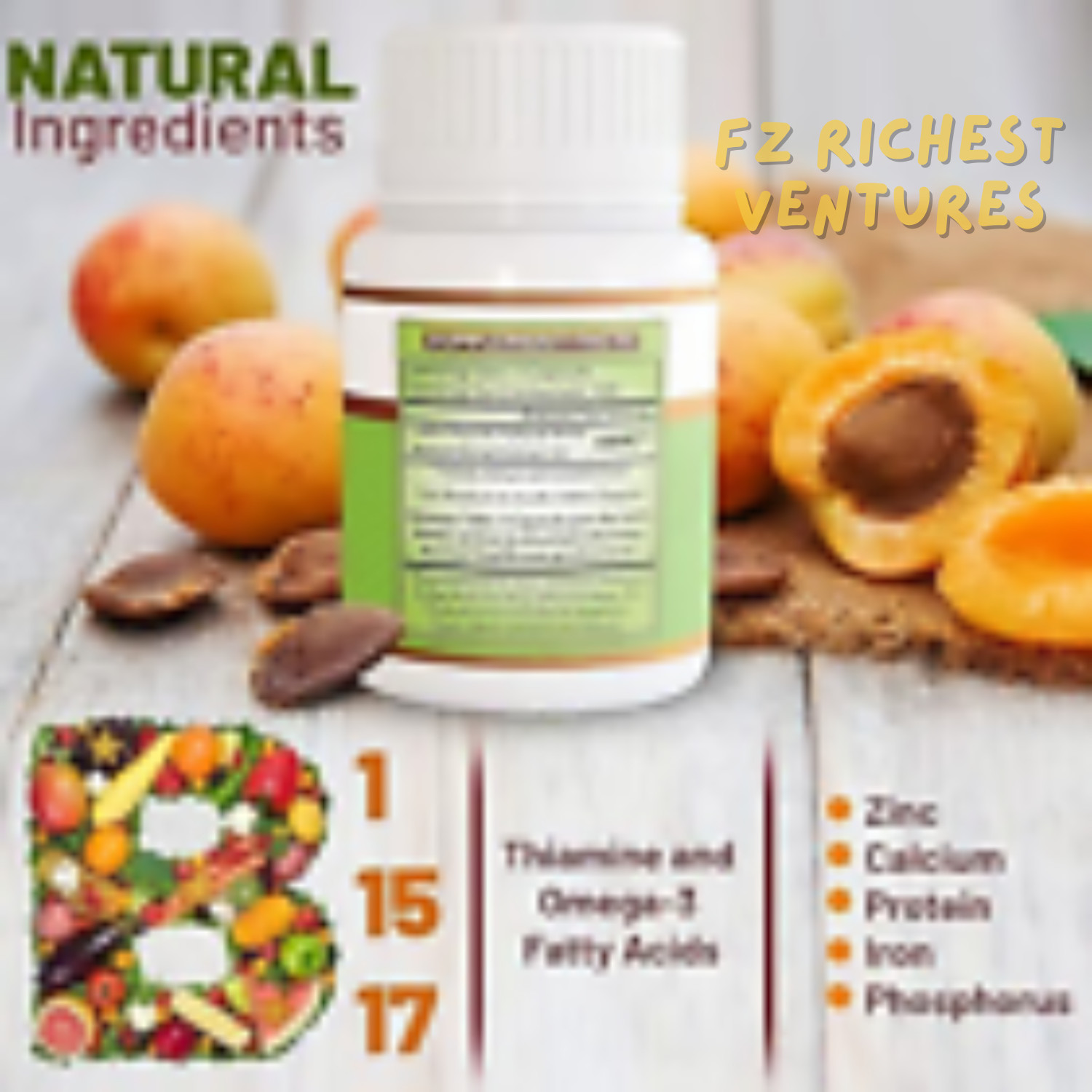 Apricot Extract Boosts Metabolism & Healthy Skin Organic 100 Caps 500mg FREESHIP