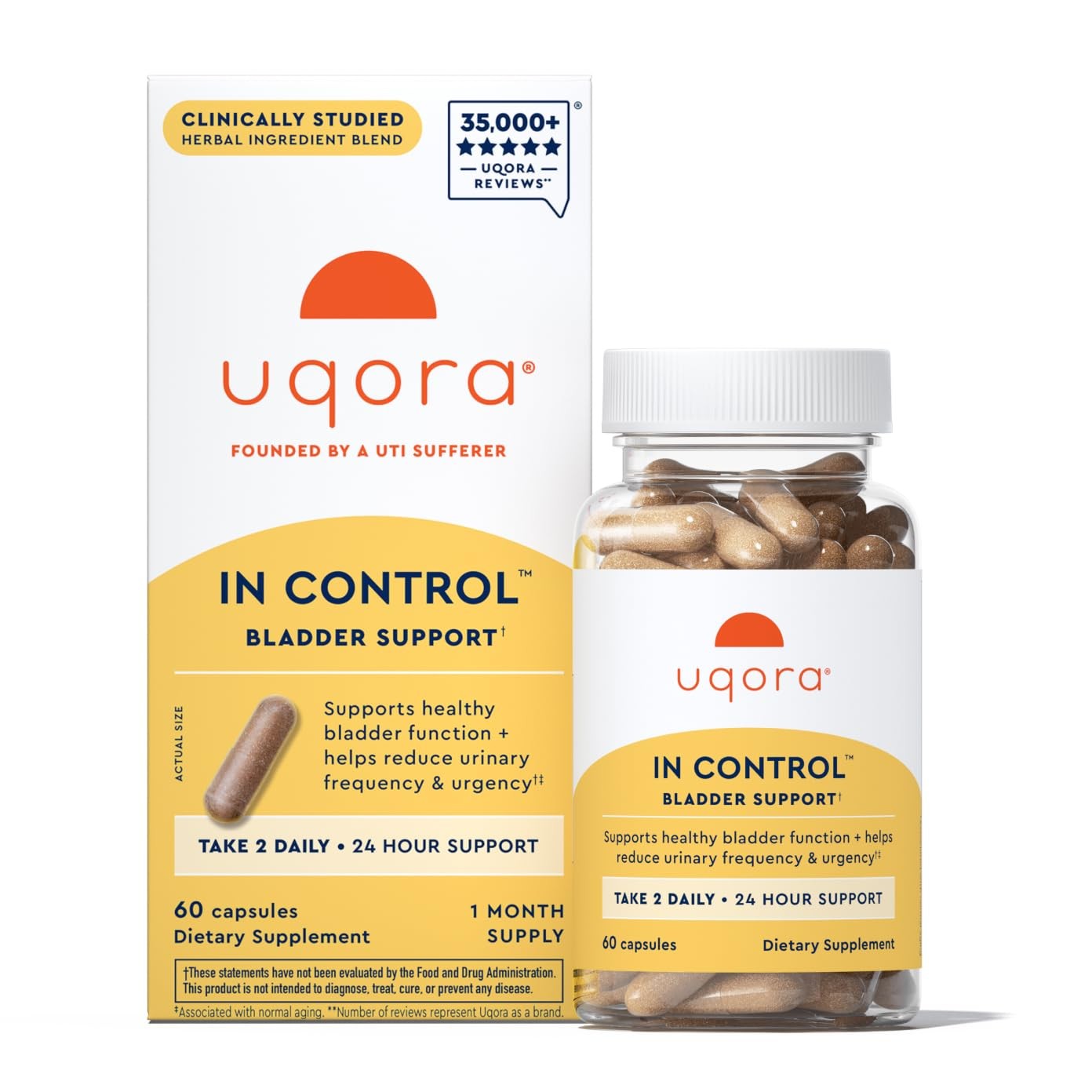 Uqora in Control Bladder Support – Daily Care 60 Count (Pack of 1)