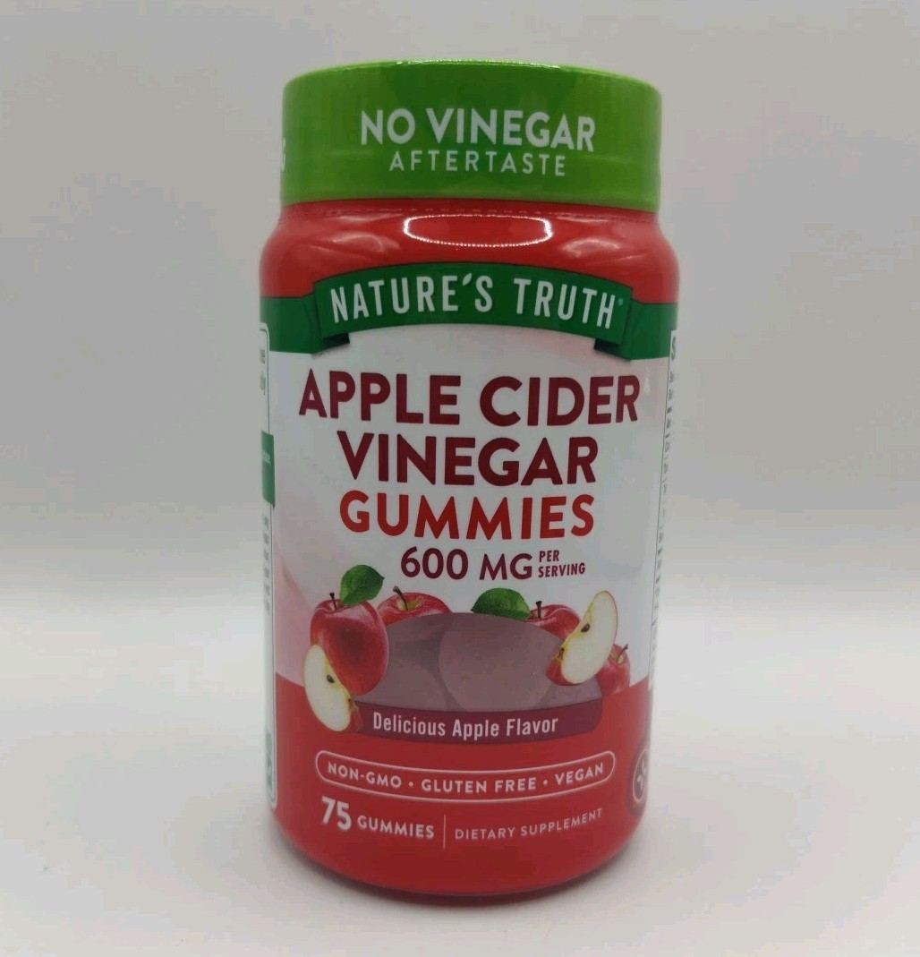Natures Truth Apple Cider Vinegar Vegan 75 Gummies 600 mg EXP 6/2027