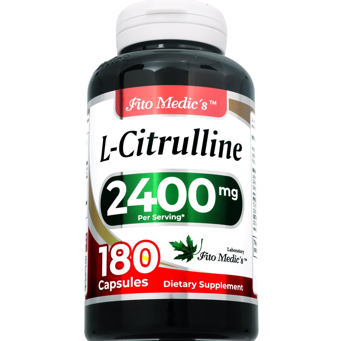 FITO MEDIC’S Lab | L citrulline |180 Capsules |2400 mg| 180 Count (Pack of 1)