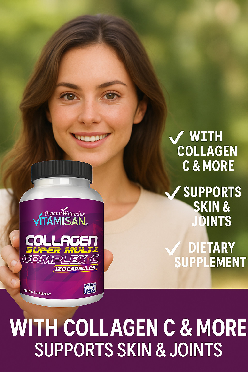(2 Pack) Collagen Peptides Hydrolyzed Types I, II, III, V, X 1500mg 240ct Skin