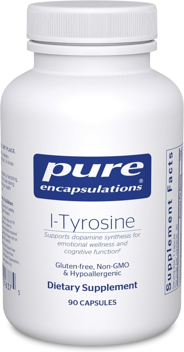 Pure Encapsulations L-Tyrosine 90 Capsules EXP 01/2029