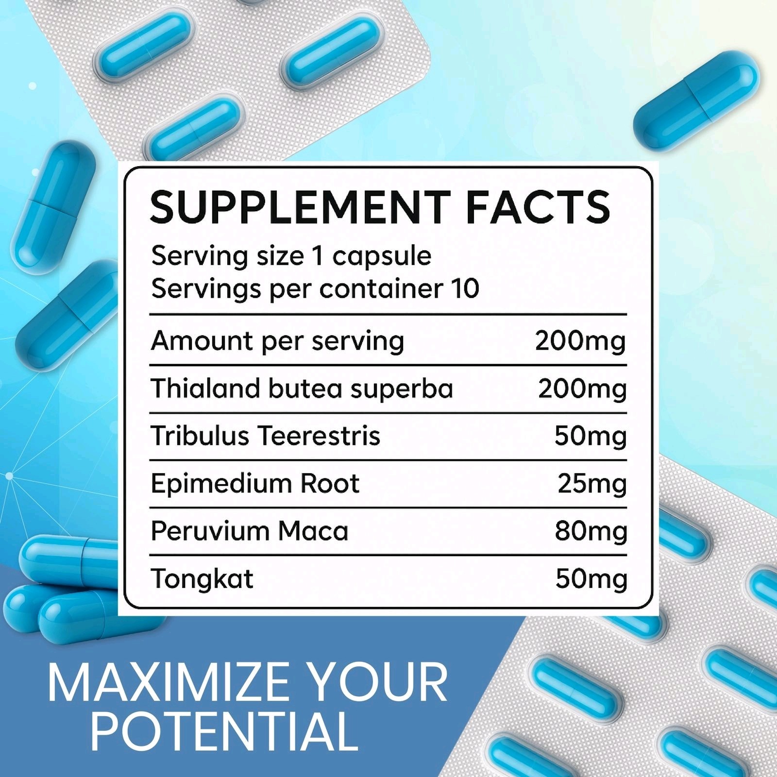 Male Herbal Enhancement fast acting last longer 10 capsule